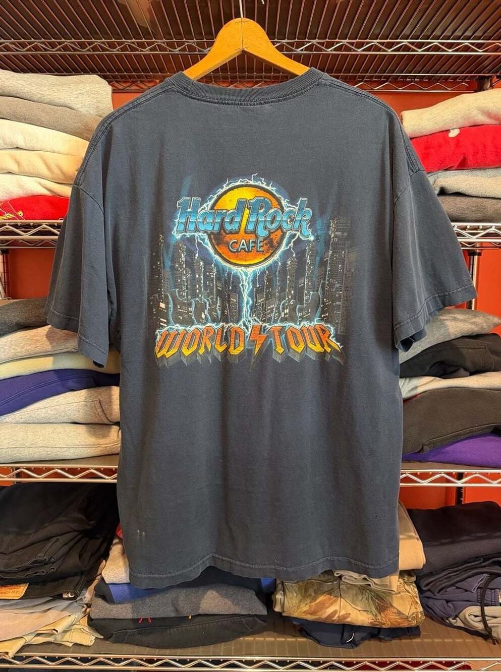 Vintage Hard Rock Cafe Atlanta World Tour T-Shirt Dark Gray Size XL